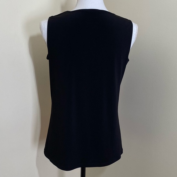 Calvin Klein || Woman’s Faux-Leather-Trim Top Ivory Red size Sz: Small - Picture 4 of 8